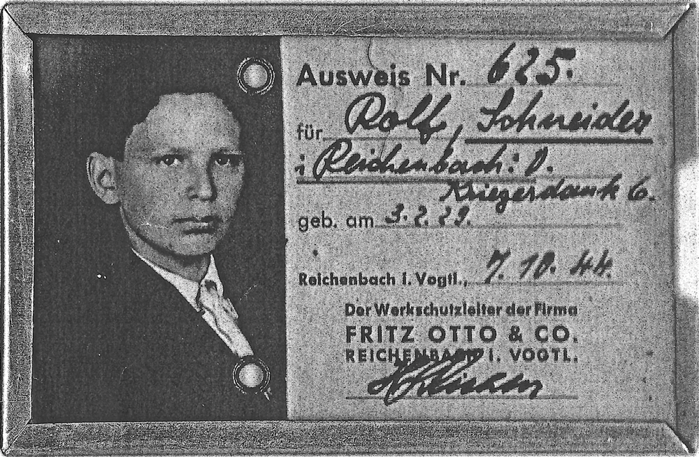 Rolfs Betriebsausweis vom Oktober 1944